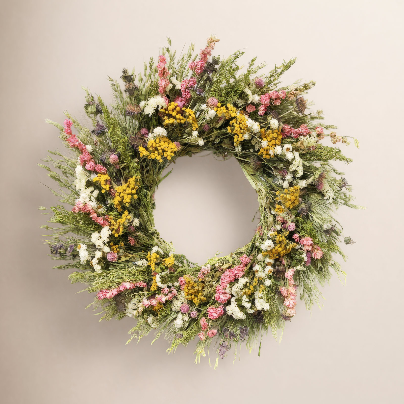 Great Meadows 30" Handcrafted Floral Wreath, 22" H x 22" W x 5" D