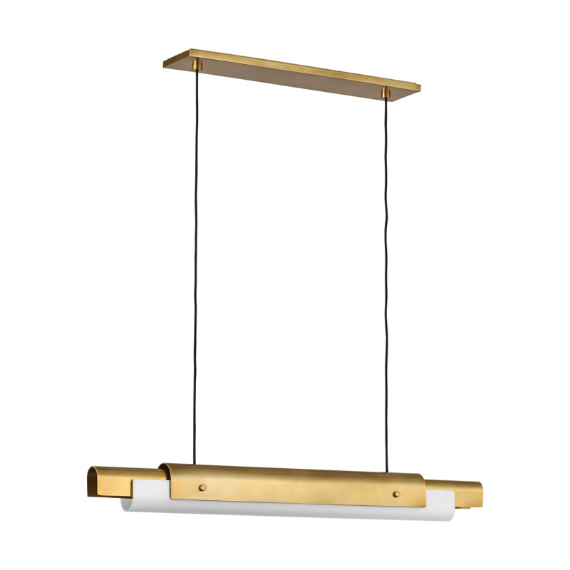 Ambrose LED Chandelier, Hand Rubbed Antique Brass, 4.1" H x 3.1" W x 36" D