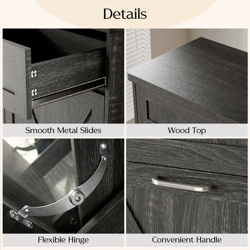 Havant Double Tilt Out 10 Gallon Cabinet Trash Can(Not Include Trash Can), Grey