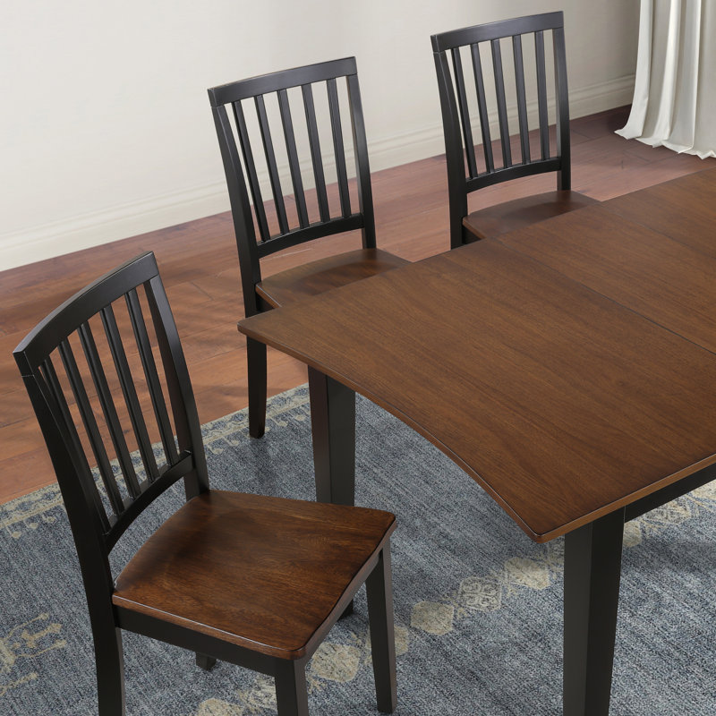 Ensemble de salle à manger extensible en bois massif Joplin, 5 pièces: table, 4 chaises