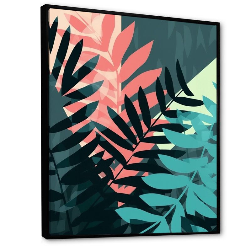 Garett Harmonious Ferns IV sur impression sur toile, H 20 po x l 12 po x P 1 po, Cadre flottant noir