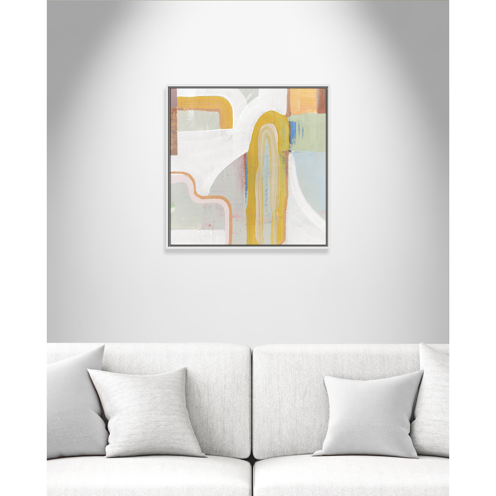 Copeland "Together Again II" Painting by Cartissi, 25.5" H x 25.5" W x 2" D, White