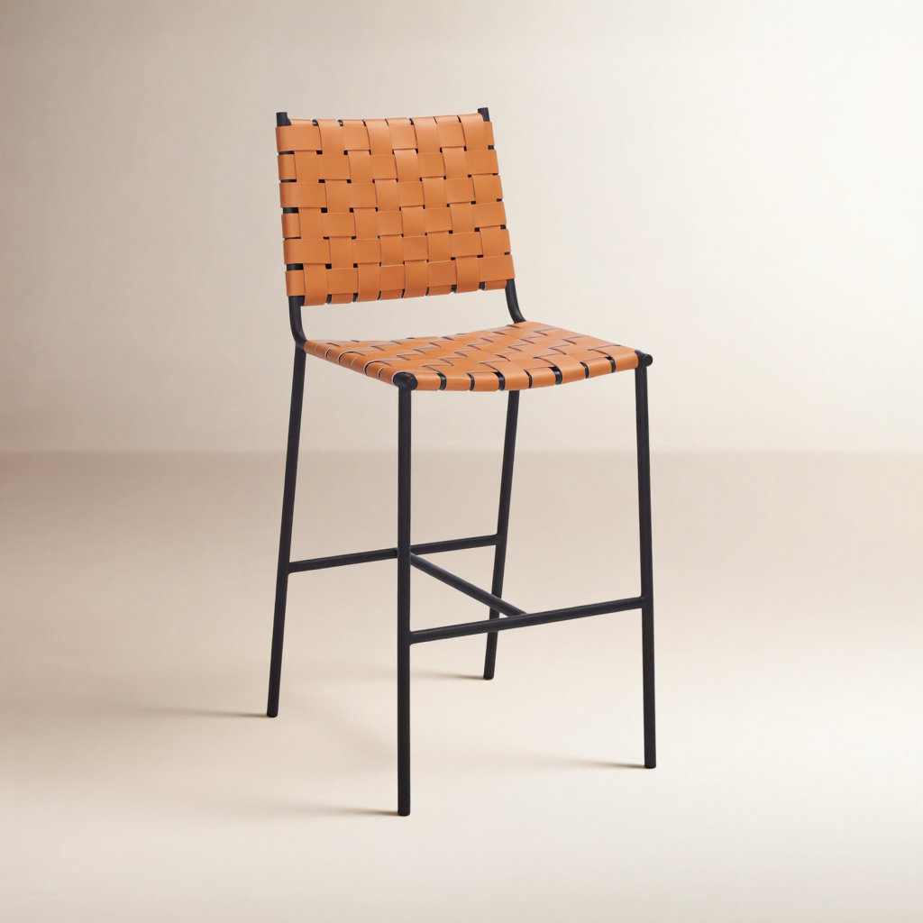 Cass 26" Bar Stool, Brown, Black
