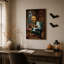 Fauteuil fantôme en livre vert avec art mural d'Halloween-77889573
