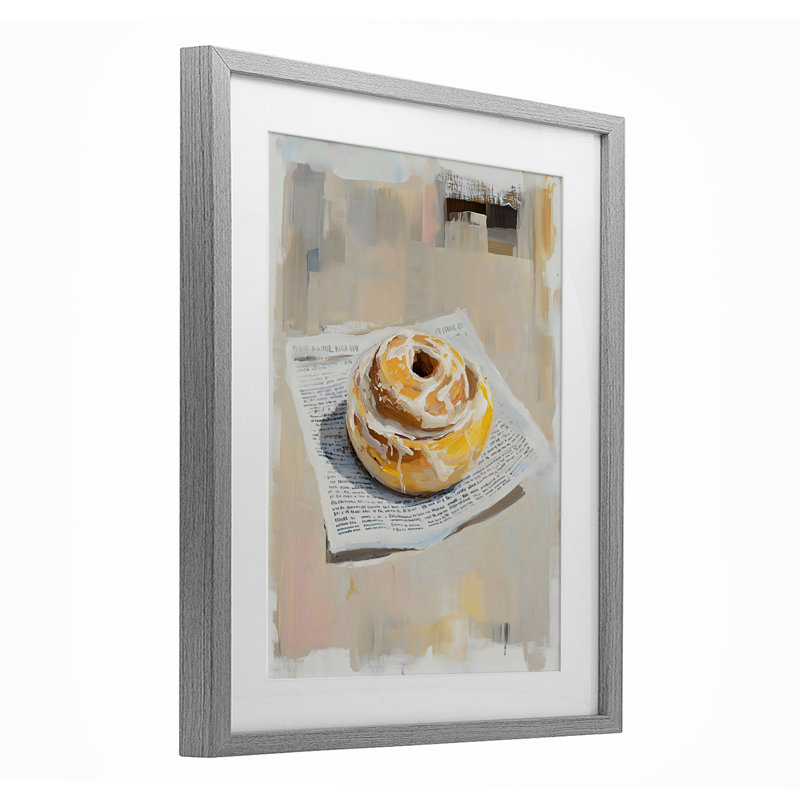 «Cinnamon Roll & Morning», impression sous verre encadrée, design par The Prints Vibe, 16 x 13