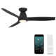Skylark 54" 3 - Blade Outdoor LED Smart Flush Mount Ceiling Fan with Remote Control and Light Kit Included 