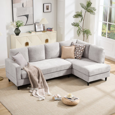 95" Upholstered L Shaped Sofa Modern Sectional