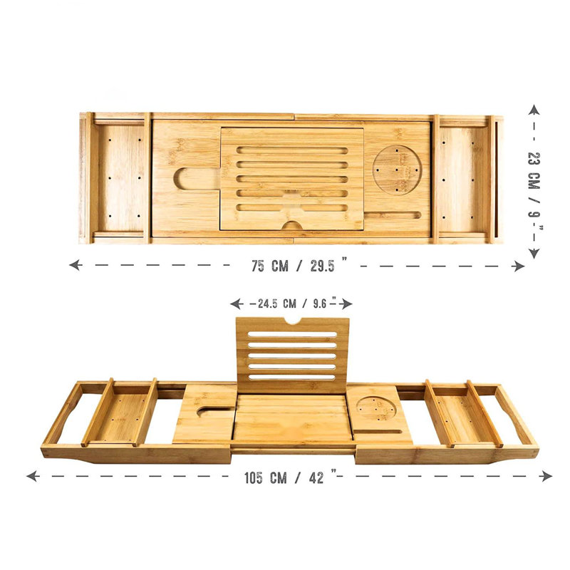 Serviteur de bain autoportant en bambou Lawona, Naturel