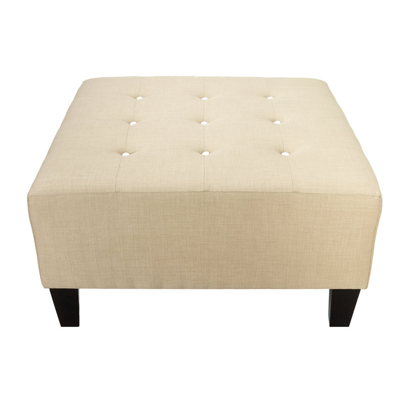 Repose-pieds standard carré 34 po Emerson, Blanc, Beige