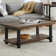 Rundell Pomona Rustic Industrial Modern Vintage Metal and Solid Wood Coffee Table with Storage, Easy Assembly, Small Rectangle Coffee Table, 42 in x 24 in x 18 in