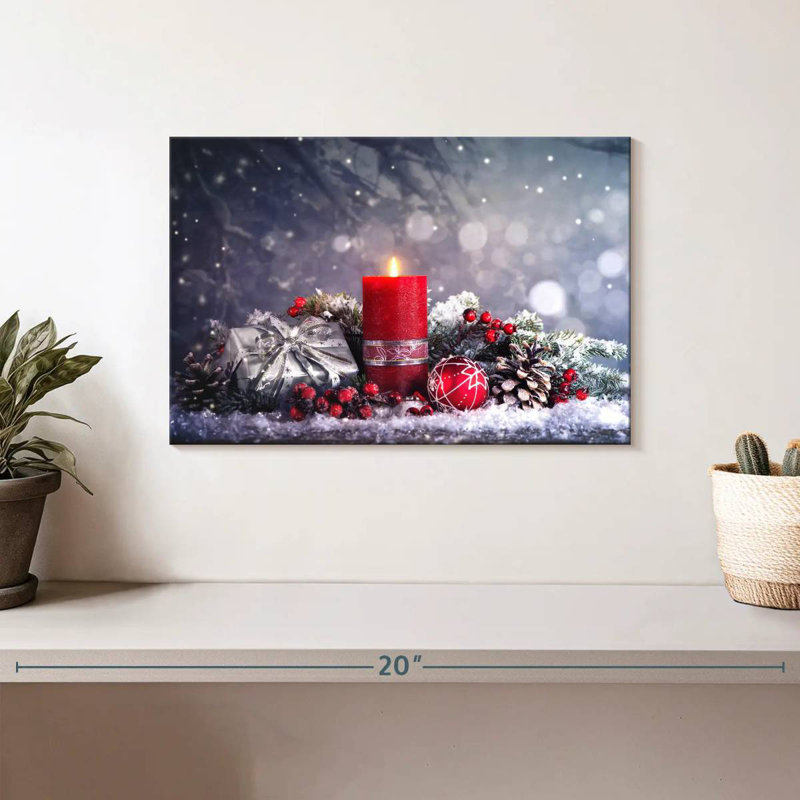 Décoration de l'Avent enneigé, H 8 po x l 12 po