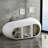 Modern Simple Acrylic Bathtub 62.99'' W 30.71'' H Frameless Offset Curved Tub & Shower Kit