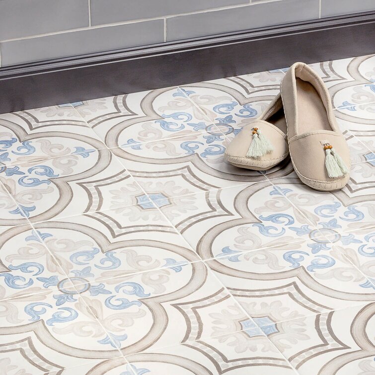 Valencia Tile in Tile Reviews Gray/Blue & Porcelain Wayfair Ivy x 8\