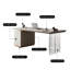 Bureau d'écriture rectangulaire en pierre frittée beige 62,99 "-969249766