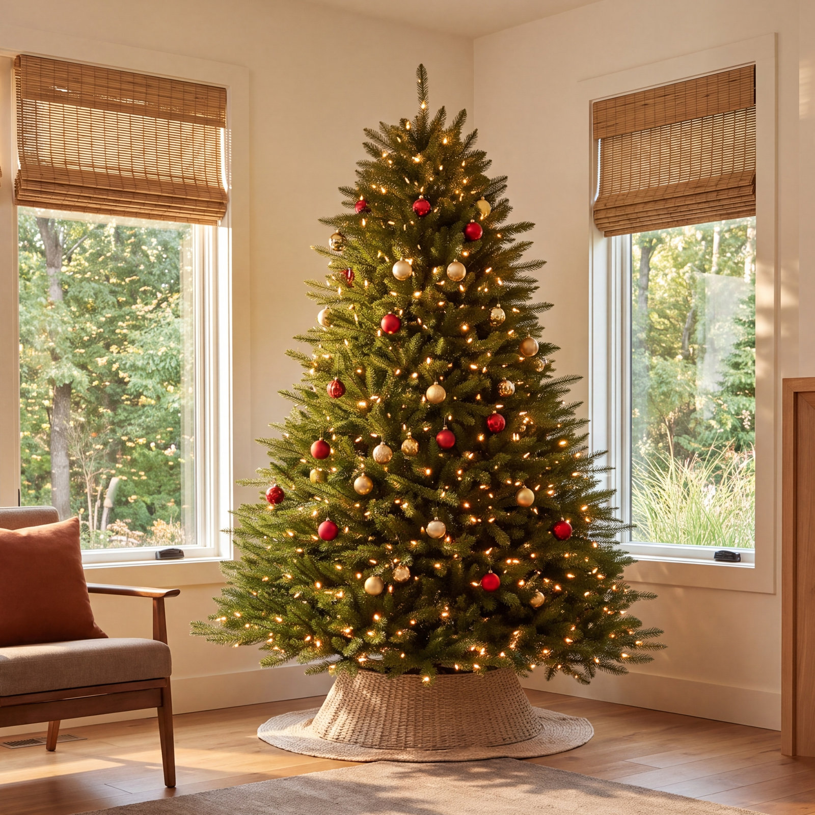 Artificial Christmas Tree with Color & Clear Lights, 6 ft.