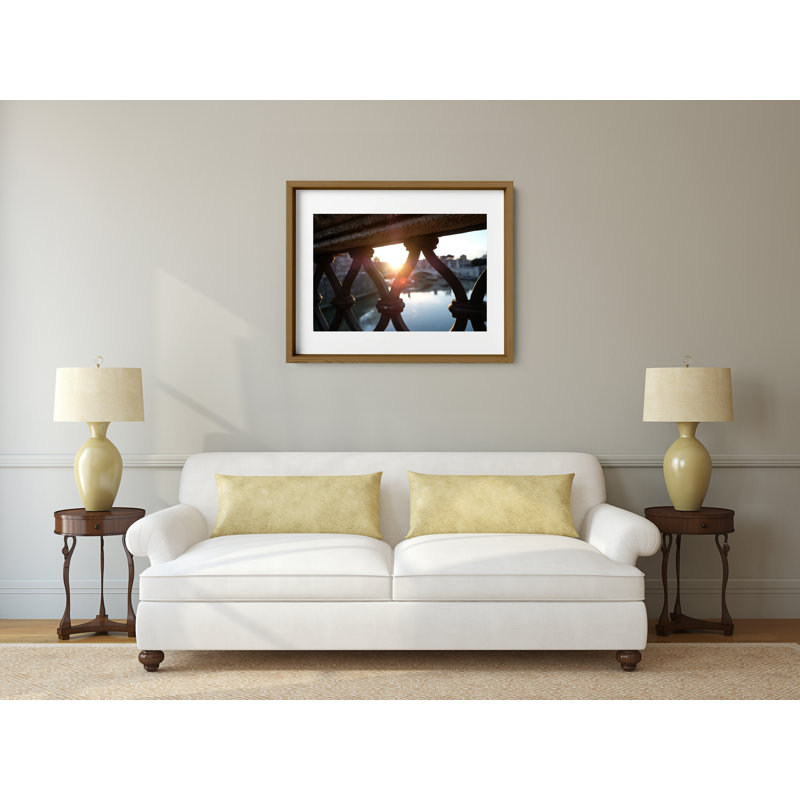 Bridging The Gap Print by Joseph Regan, 22" H x 26" W x 0.75" D, Walnut