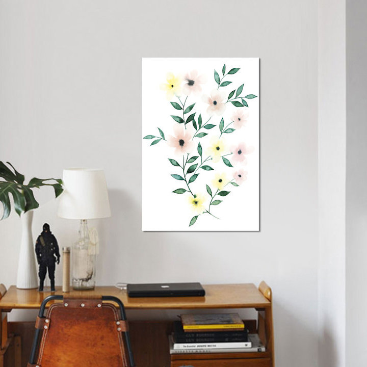 « treillis fleurs ii », impression sur toile, H 12 po x l 8 po x P 0,75 po, Toile tendue, Pas de tapis
