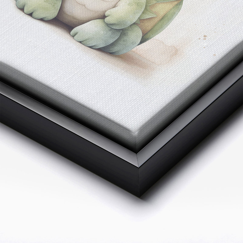 Bébé dragon en peluche, Black Framed, Canvas, 24"H x 32"W