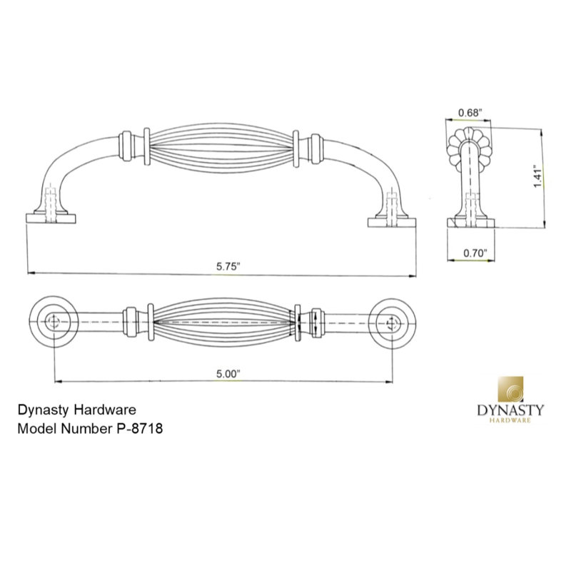 Poignée arche 5" center to center Super Saver, Nickel satiné