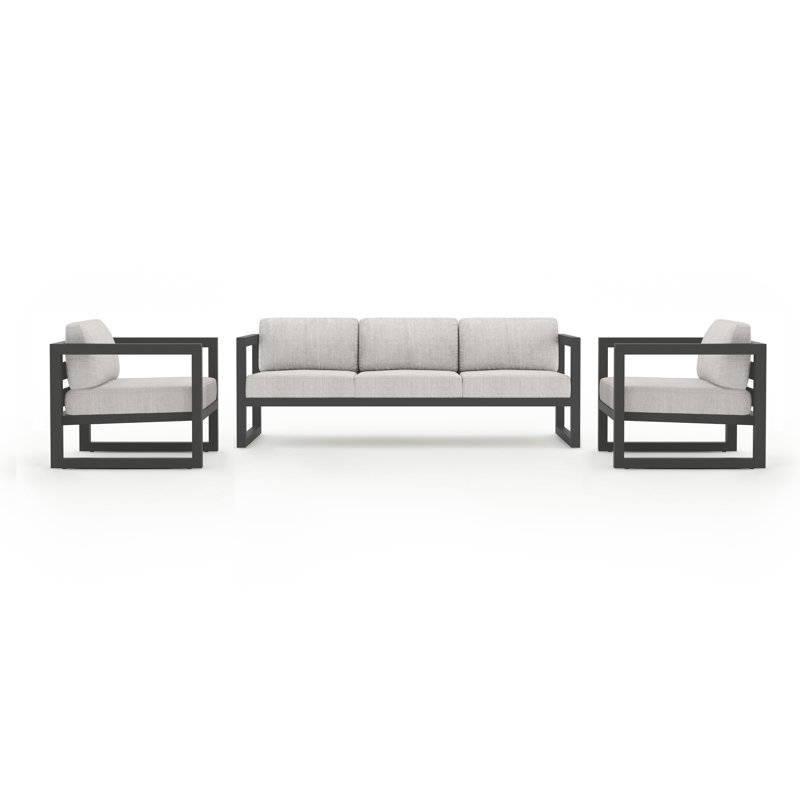 Avion Outdoor 3 - Piece Conversation Set, Cast Silver Sunbrella®