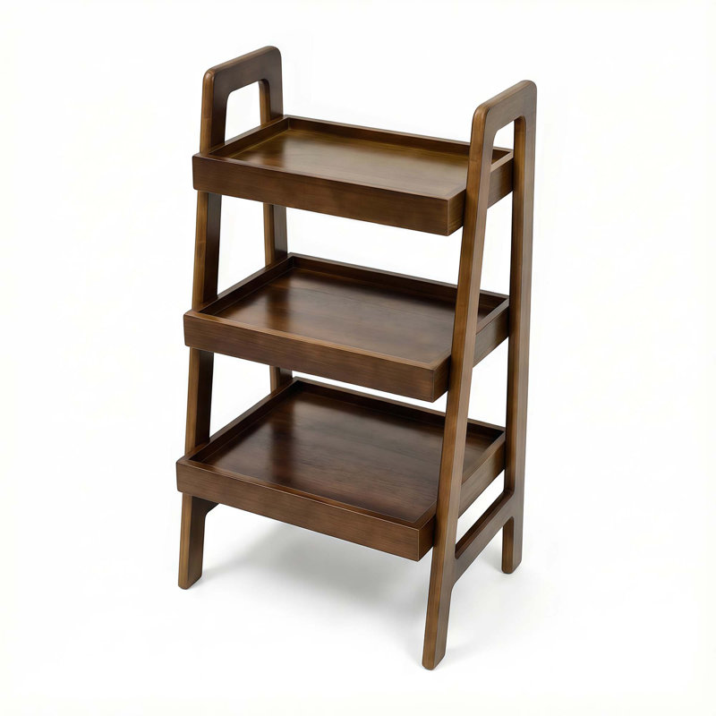 3 Tier Small Ladder Bookshelf, Freestanding Ladder Shelf With Open Storage For Living Room,Study, Home Office