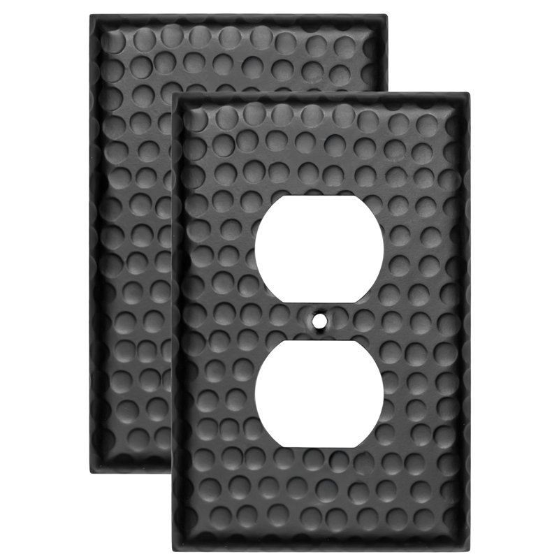 Plaque murale standard prise de courant 1 main, Noir mat, 2