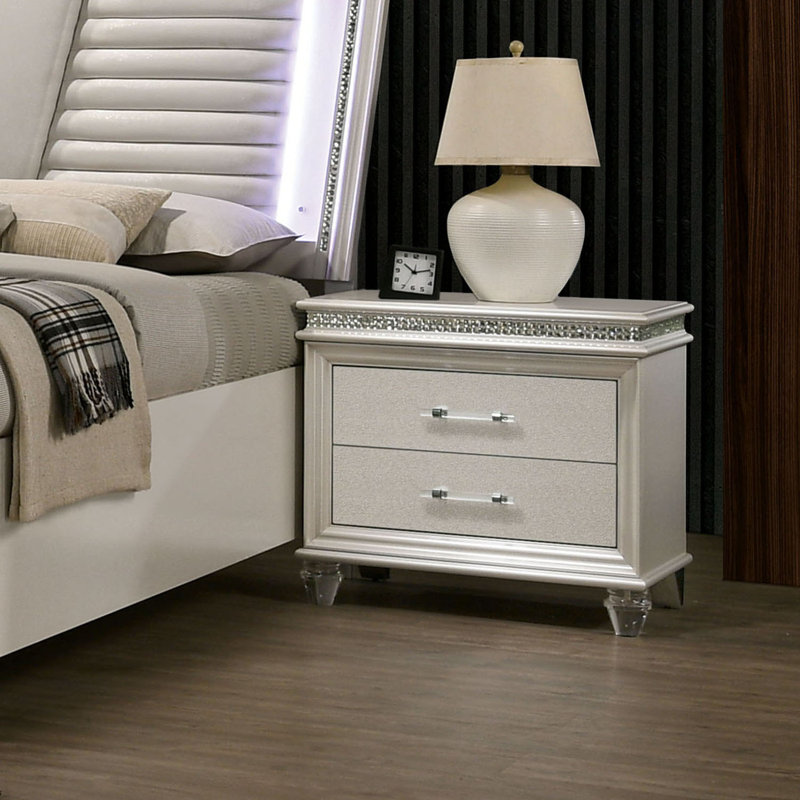 Belliveau 29.5'' W Solid Wood Nightstand, Pearl White