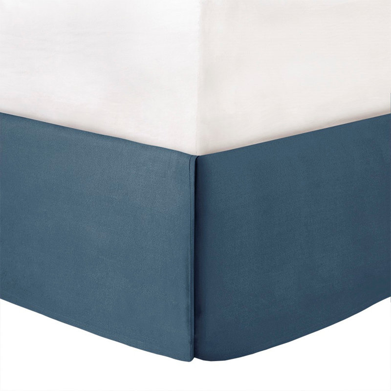 7 Piece Cotton Sateen Comforter Set Blue Cal King
