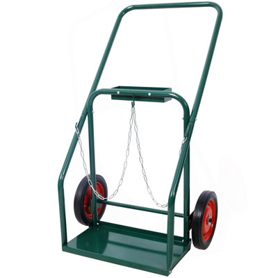 440Lbs Capacity Cylinder Cart,WELDING CYLINDER HAND TRUCK,Large Dual Oxygen Tank Cart Dolly With 10-Inch Solid Rubber Wheels
