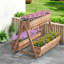 Support à plante surélevé vertical en bois avec 3 pots de fleurs Arlmont & Co.-240505171