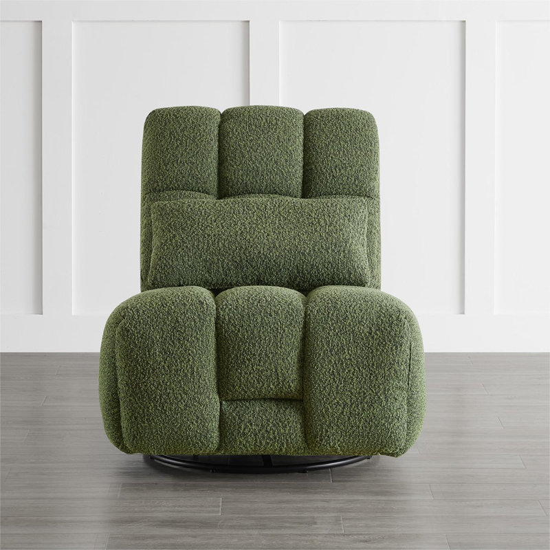 Fauteuil inclinable électrique pivotant de 34,3 po, Polyester vert olive