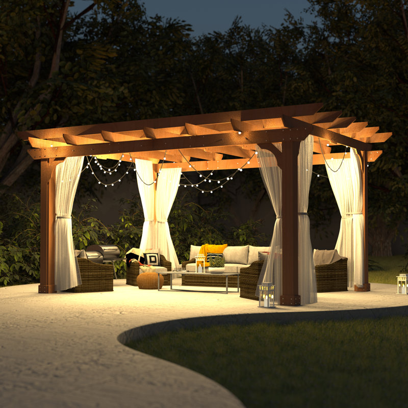 Pergola en bois massif, 12 pi. L 10 pi. D