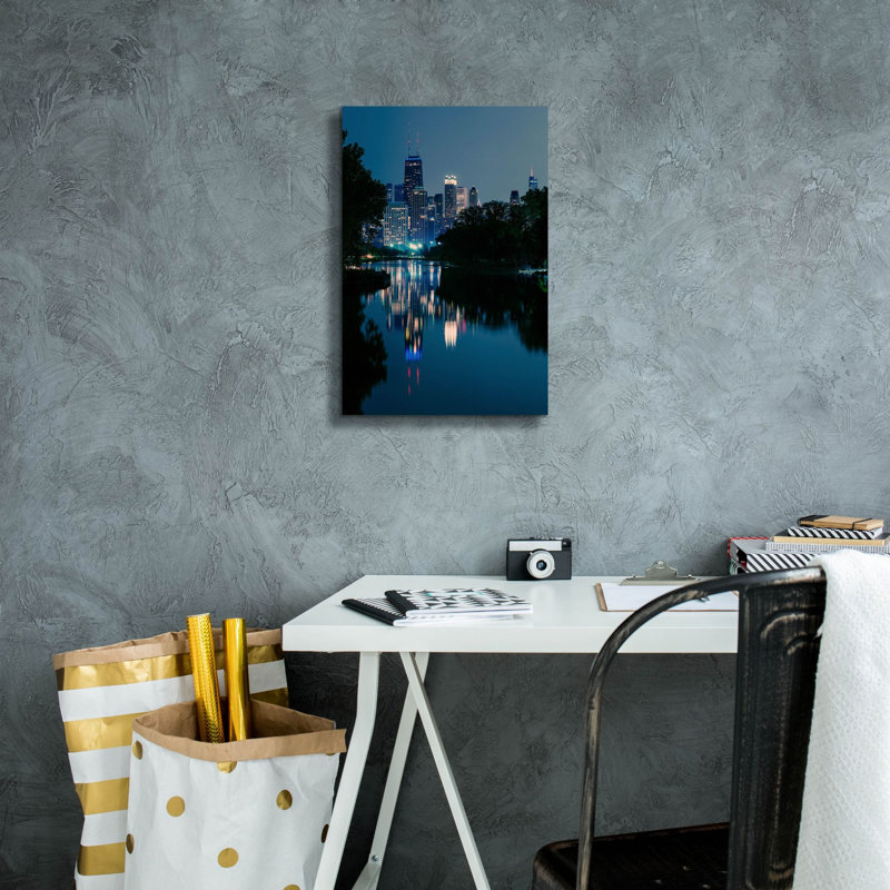  «Chicago Blue Reflection» par Epic Portfolio, art mural 12 po x 18 po, H 18 po x l 12 po