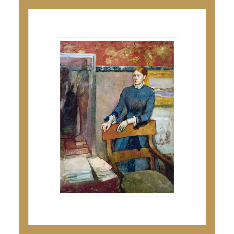 «Helene Rouart in Her Father's Study» par Edgar Degas, impression par estampe numérique encadrée, H 16,48 po x l 13,75 po