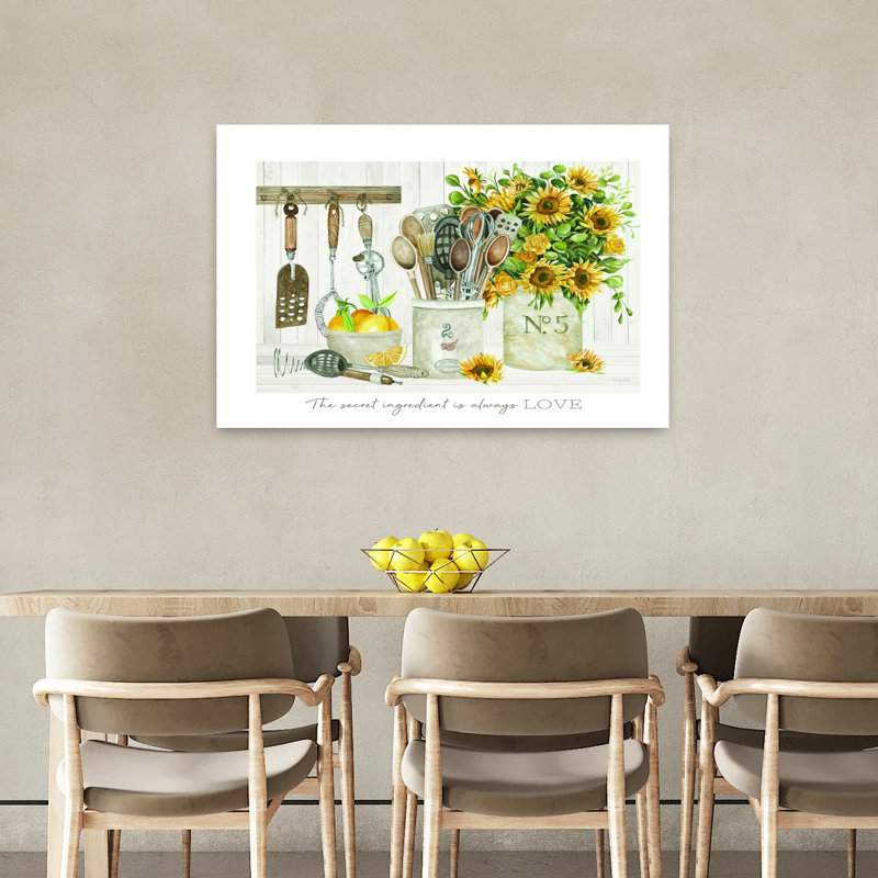 Art contemporain, art moderne et rustique, tournesol, fruits, H 24 po x l 36 po