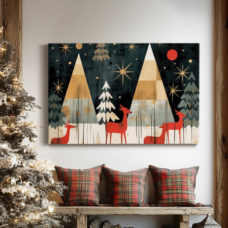 Twilight of Warm Lantern Icicles-Toile tendue avec châssis de qualité supérieure, H 18 po x l 27 po