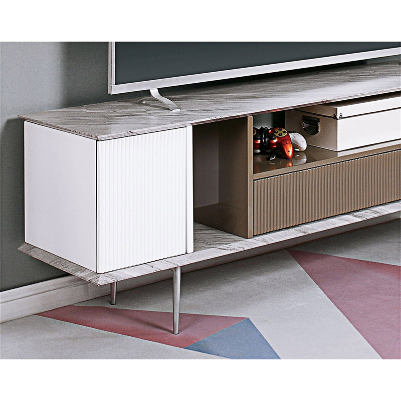 Meuble télé avec base ouverte et tiroir