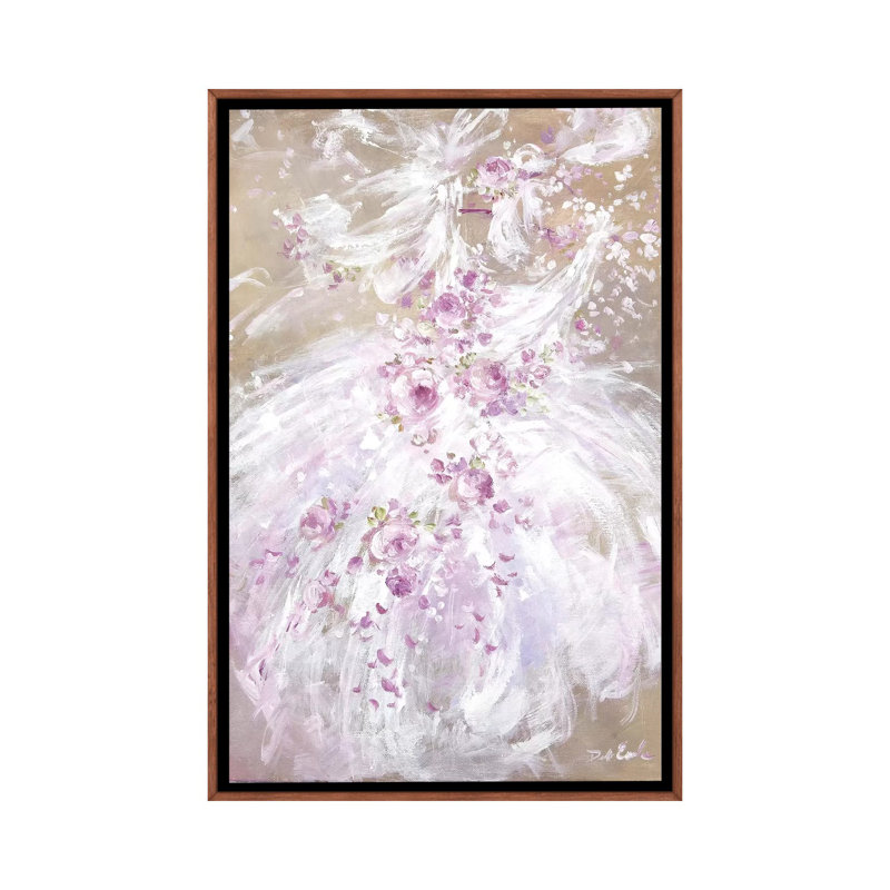 «Tutu Spring» par Debi Coules - reproduction d'art, H 40 po x l 26 po x P 1,5 po, Toile avec cadre en bois brun classique