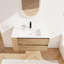 Meuble-lavabo mural 36 po avec lavabo en céramique - Design moderne et moderne à fermeture en douceur imitation chêne Structure en contreplaqué-580547552-580547484