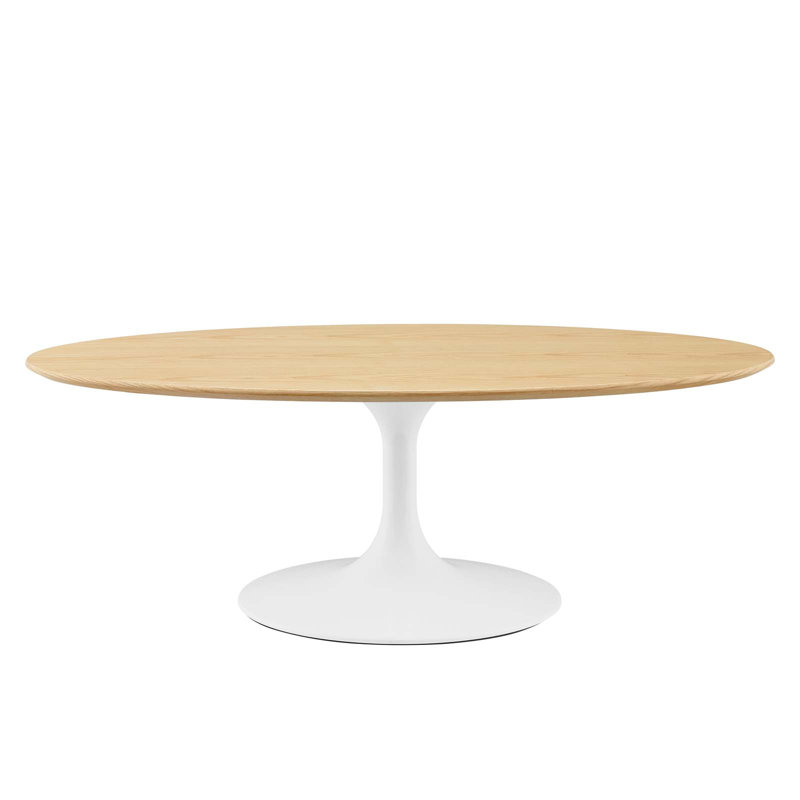 Lippa Oval Artificial Marble Coffee Table, 48" W x 27.5" L, Black, Marble