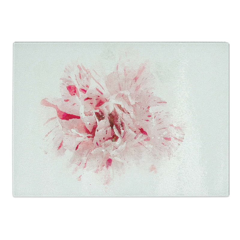 Tempered Glass Striking Carnation Chopping Board, 28.5 cm W x 20 cm L