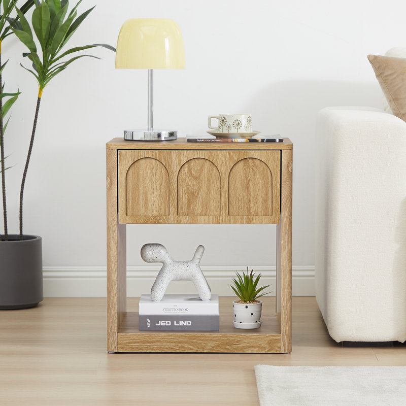 Table de chevet 19 tiroirs l 19,69 po, Naturel