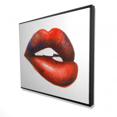 Beautiful Red Mouth Print On Canvas