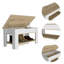 Table de rangement Austin, une tablette de table extensible, quatre pieds, tablette inférieure - chêne clair -1633586941