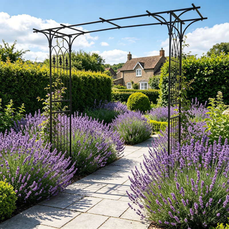40.5cm W x 206cm D Iron Arbour in Black