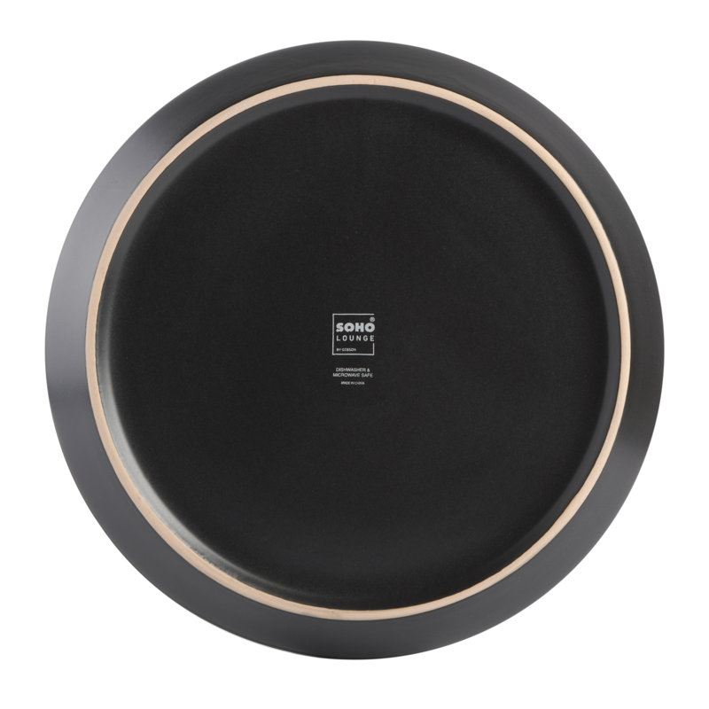 Matte Gray Ceramic 12-Piece Dinnerware Set for Four