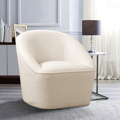 Boucle Fabric Great For Outdoor Patios Upholstered Swiveling Feature Chair