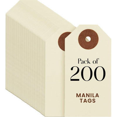 9pt Creme Manila Tag Set of 200 Size #1
