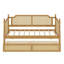 Lit de jour en rotin de style traditionnel avec 2 tiroirs, idéal pour les petites chambres-617587996