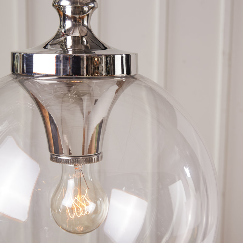 Luminaire suspendu à 1 lumière Ballance, H 12,13 po x l 8,5 po x P 8,5 po, Nickel poli